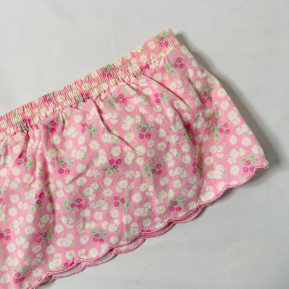 Disney Baby Strawberry Floral Scalloped Hem Skirt/Skort Sz 6/9